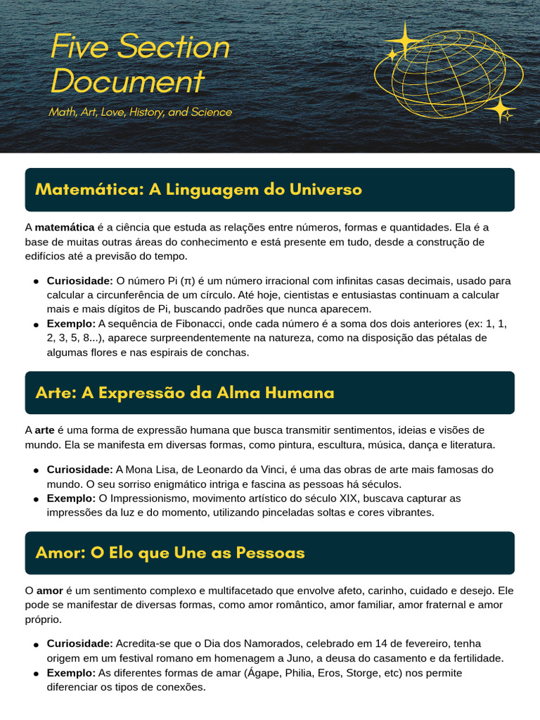 Five Section Document - 20260402 - 155412 - 0000 | PDF | Science | Amor