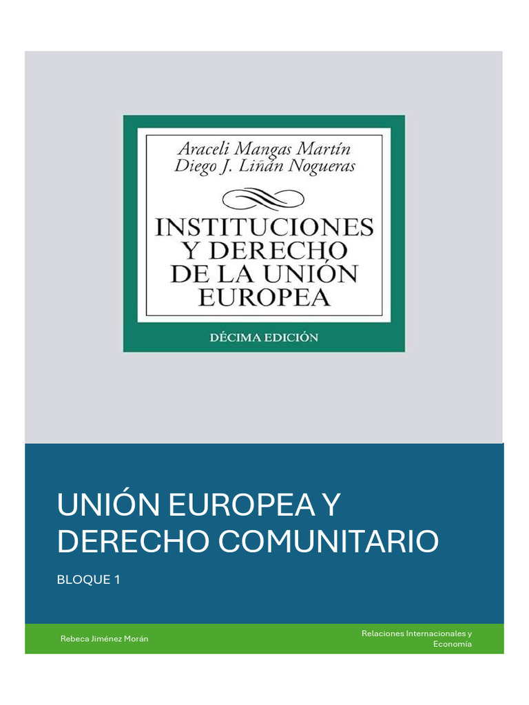 Unión Europea y Derecho Comunitario | PDF | Comunidad Económica Europea ...