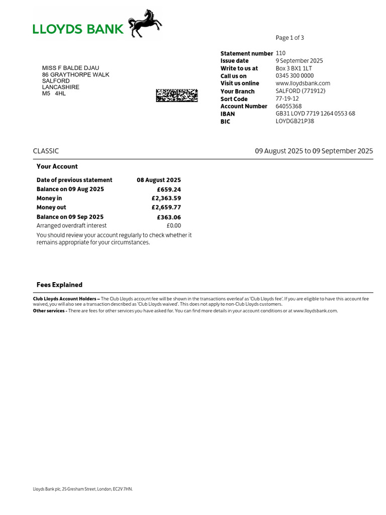 Current Account Statement 3 | PDF | Overdraft | Cash