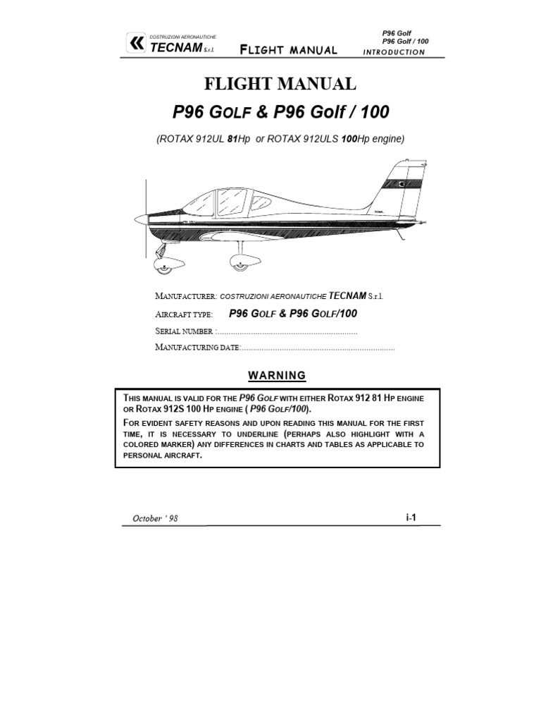 p96_golf | PDF | Airspeed | Aviation