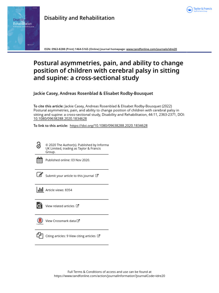 Postural Asymmetries Pain and Ability to Change Position of Children ...