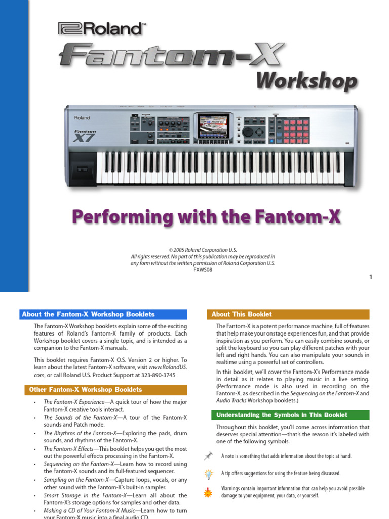 Fantom X Live Set | PDF | Computer Keyboard | Synthesizer