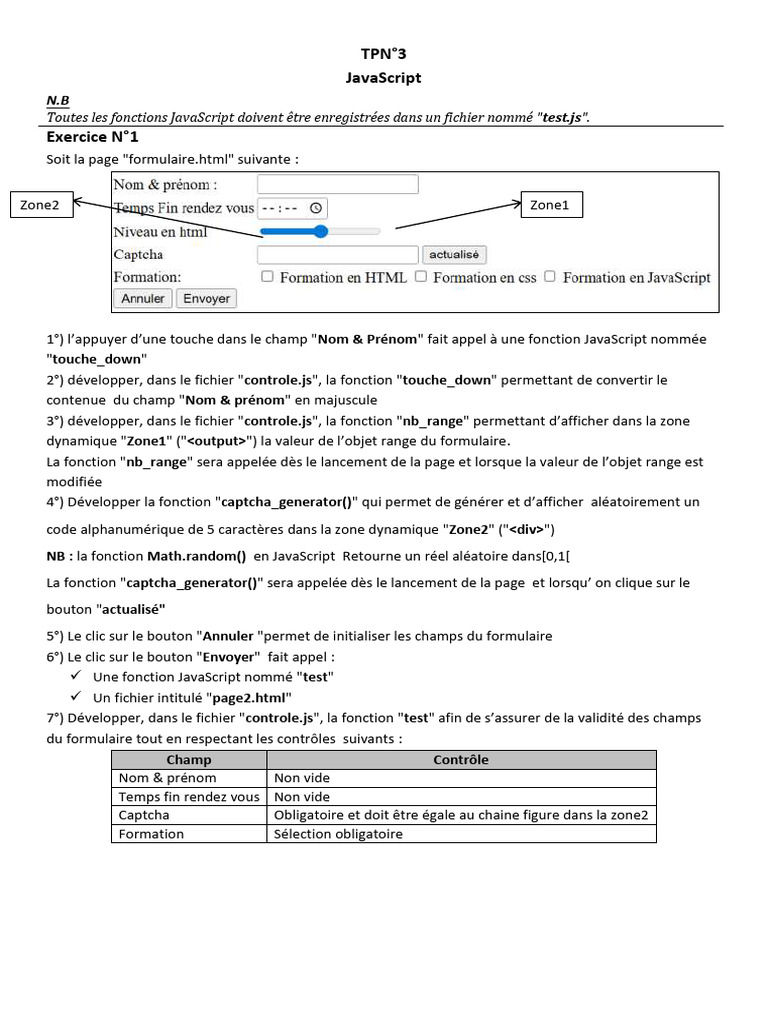 TP3 JS | PDF | JavaScript | Informatique
