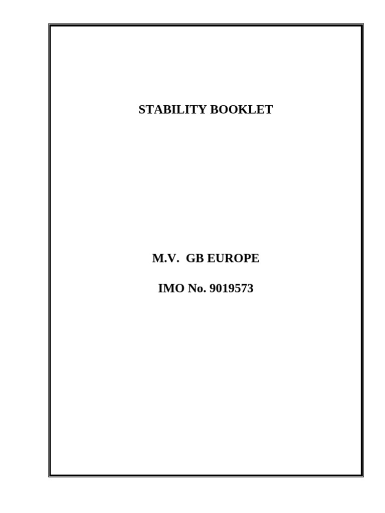 Stability Booklet | PDF