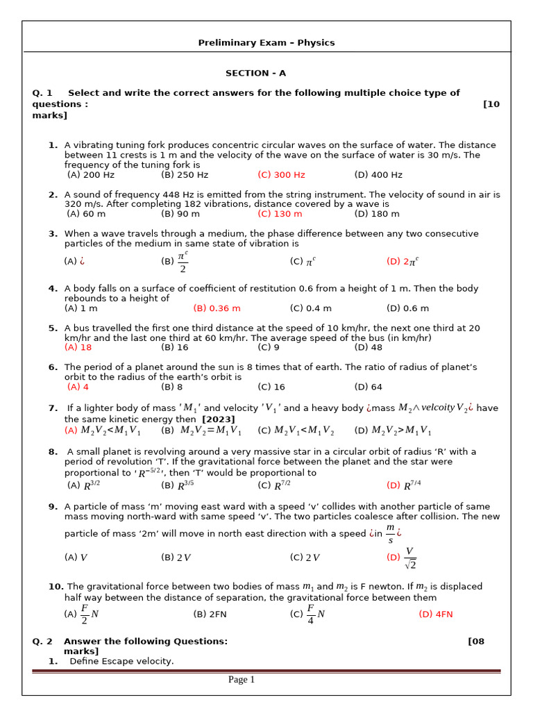 Phy Final Term Exam XI | PDF
