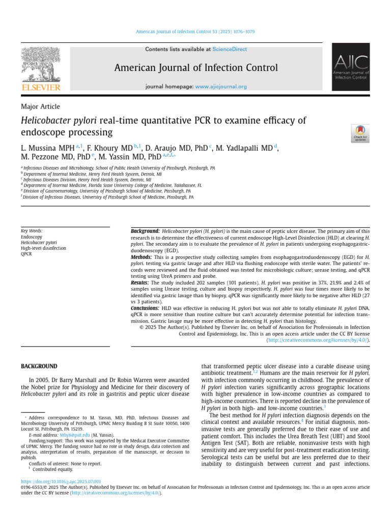 Helicobacter Pylori Real Time Quantitative PCR to | PDF | Real Time ...