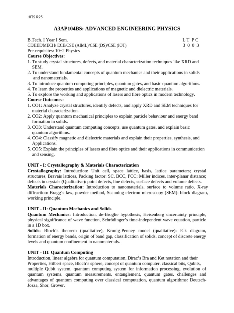 R25 PHYSICS BOS FINAL | PDF | Crystal Structure | Laser