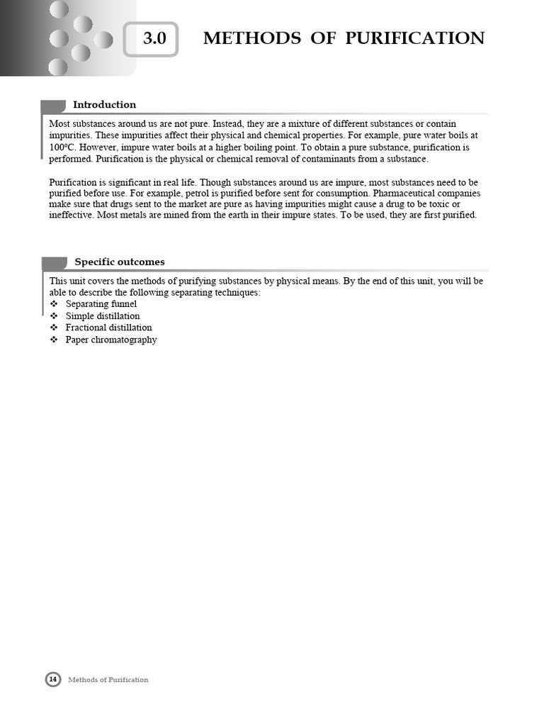 Separation Methods Chemistry Notes O Level | PDF | Filtration ...