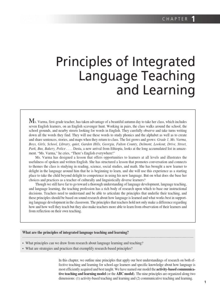 Principles of Integrated Language Teachi-1 | PDF | English As A Second ...