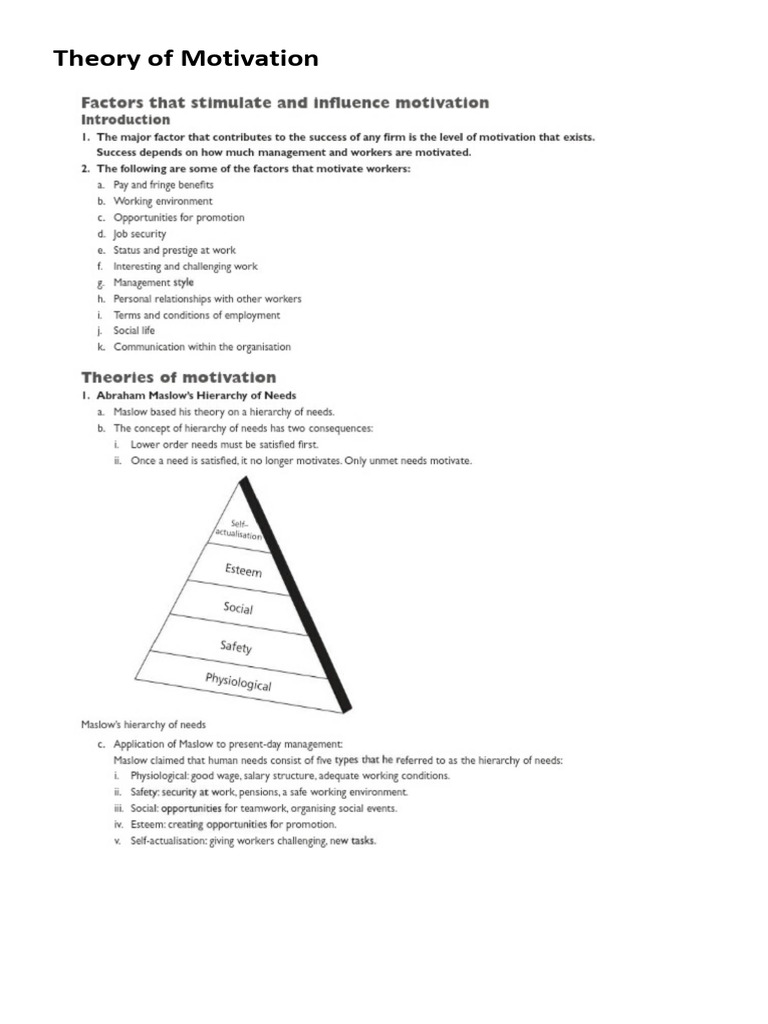 Theory of Motivation 2026 | PDF | Motivation | Motivational