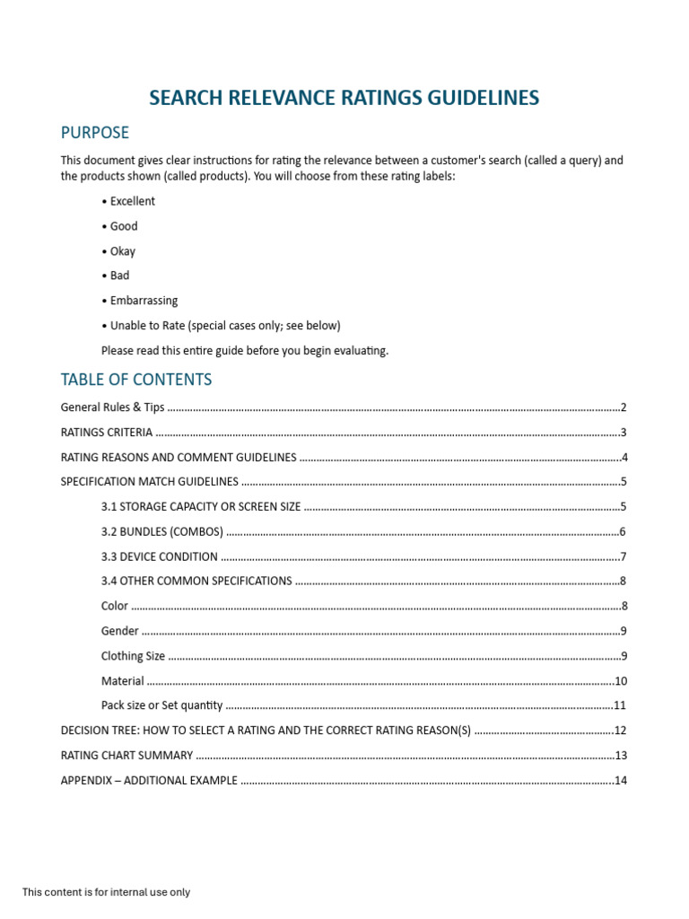SEARCH RELEVANCE RATINGS GUIDELINES | PDF | Laptop | I Phone