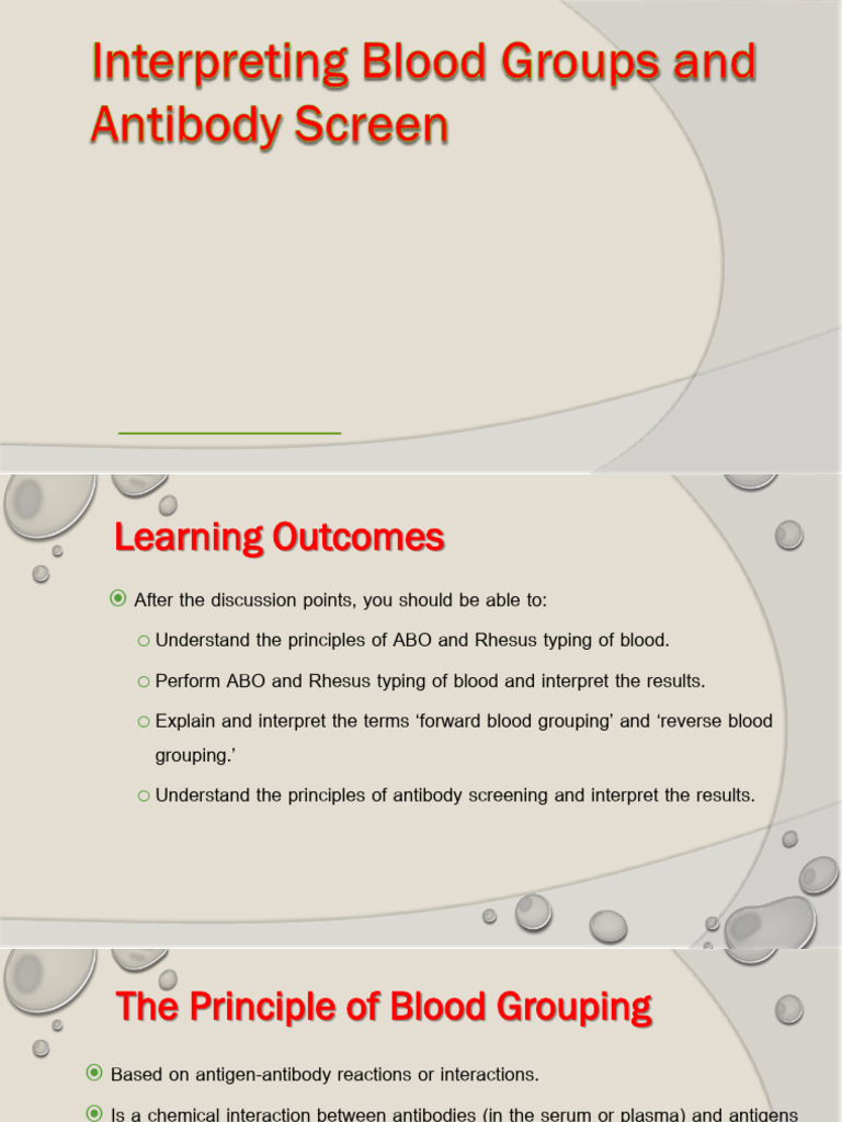 20250620_Interpreting Blood Groups and antibody Screen | PDF | Blood ...