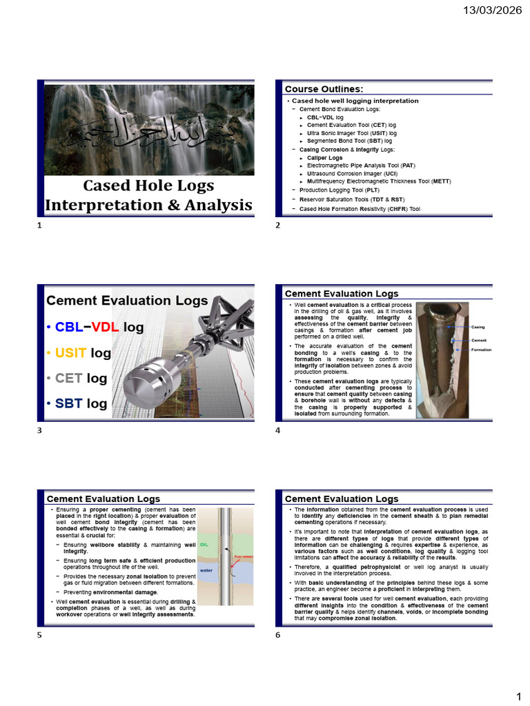 01- Cement Evaluation Logs | PDF