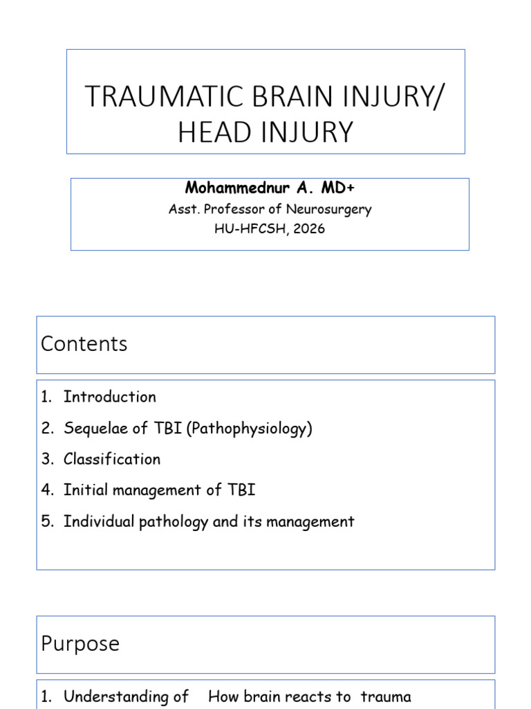 Traumatic Brain Injury for c1 2026 | PDF | Traumatic Brain Injury ...