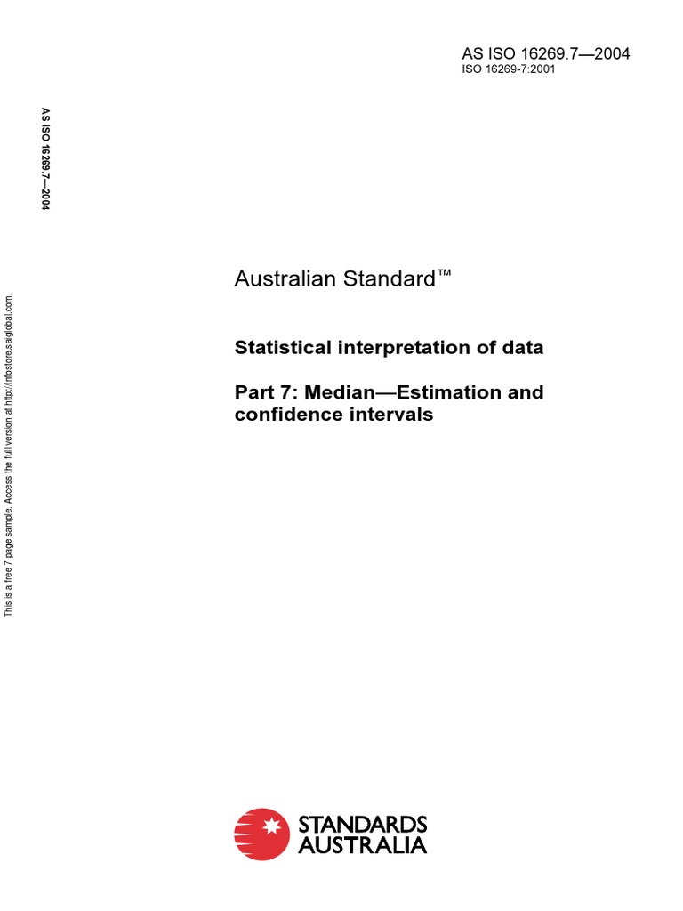 As ISO 16269.7-2004 Statistical Interpretation of Data Median ...