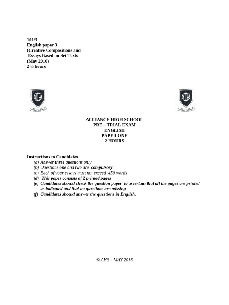English Paper 3 | PDF