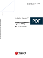 As ISO IEC 11179.1-2005 Information Technology - Metadata Registries (MDR) Framework