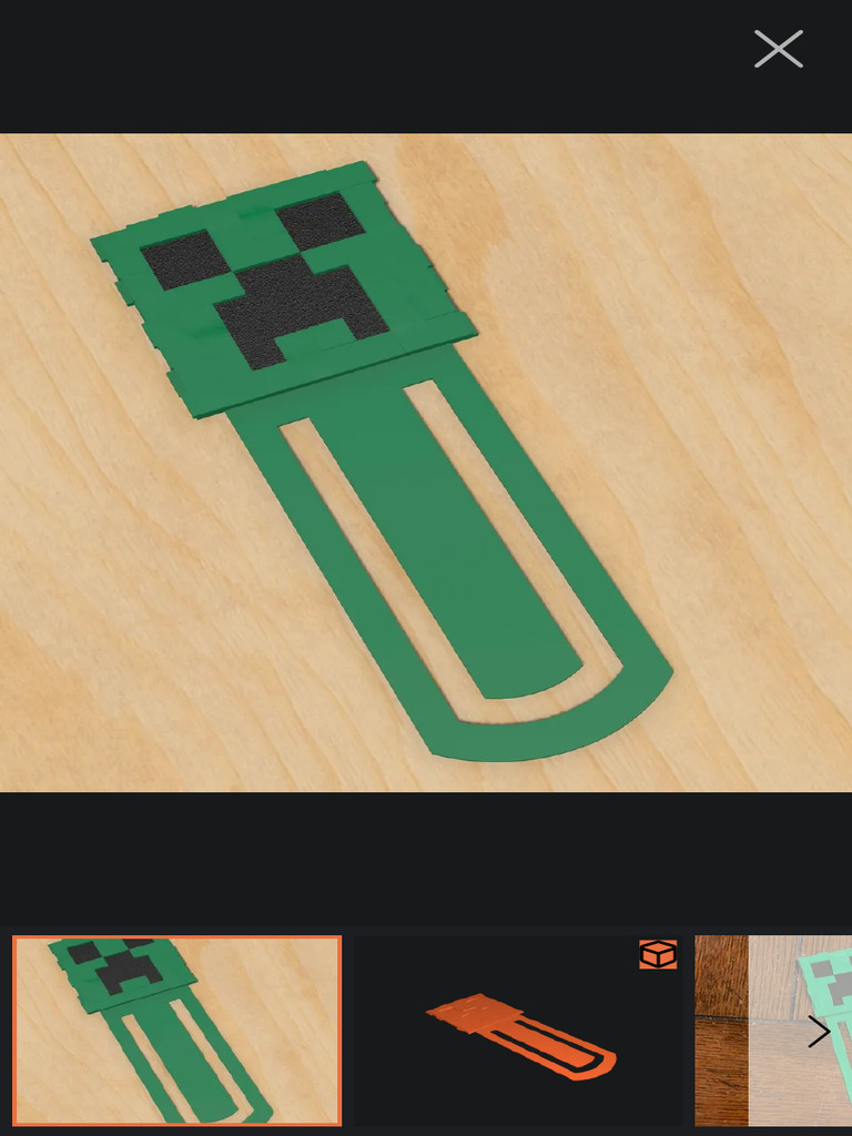 Minecraft Creeper Bookmark by Michael Download Free STL Model ...