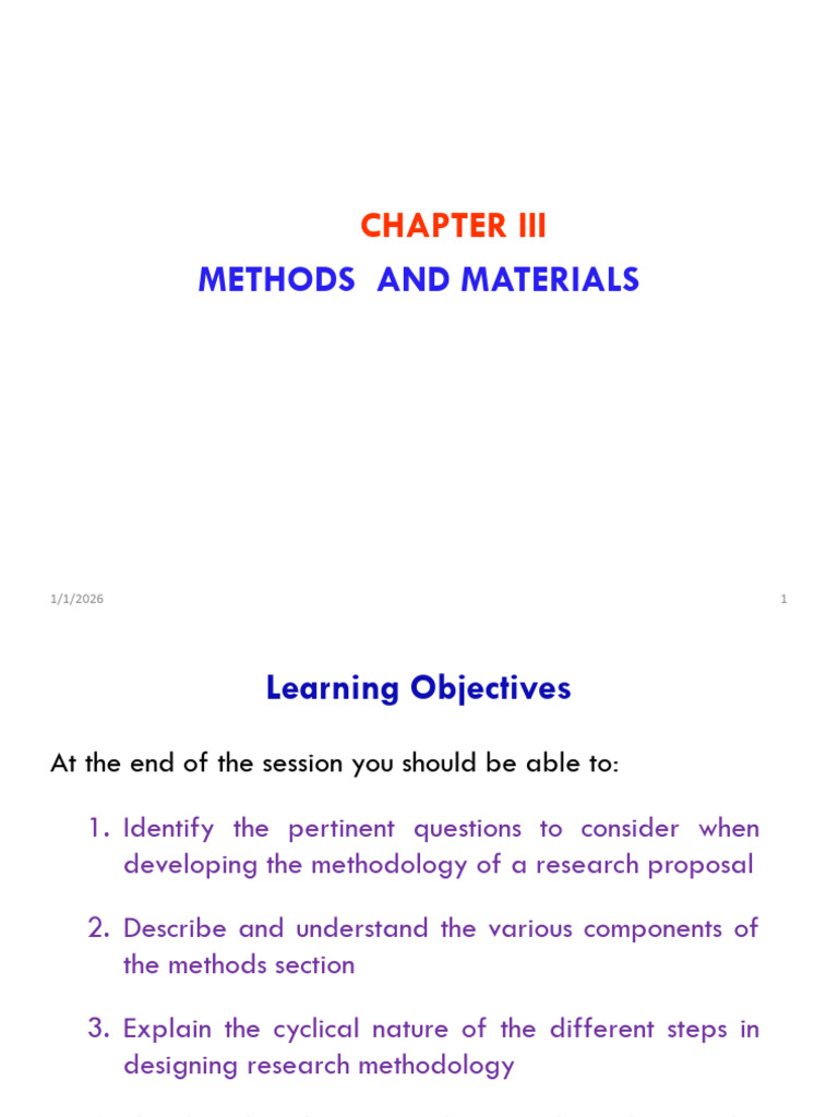 Chapter Iii - Research Methods | PDF | Sample Size Determination ...