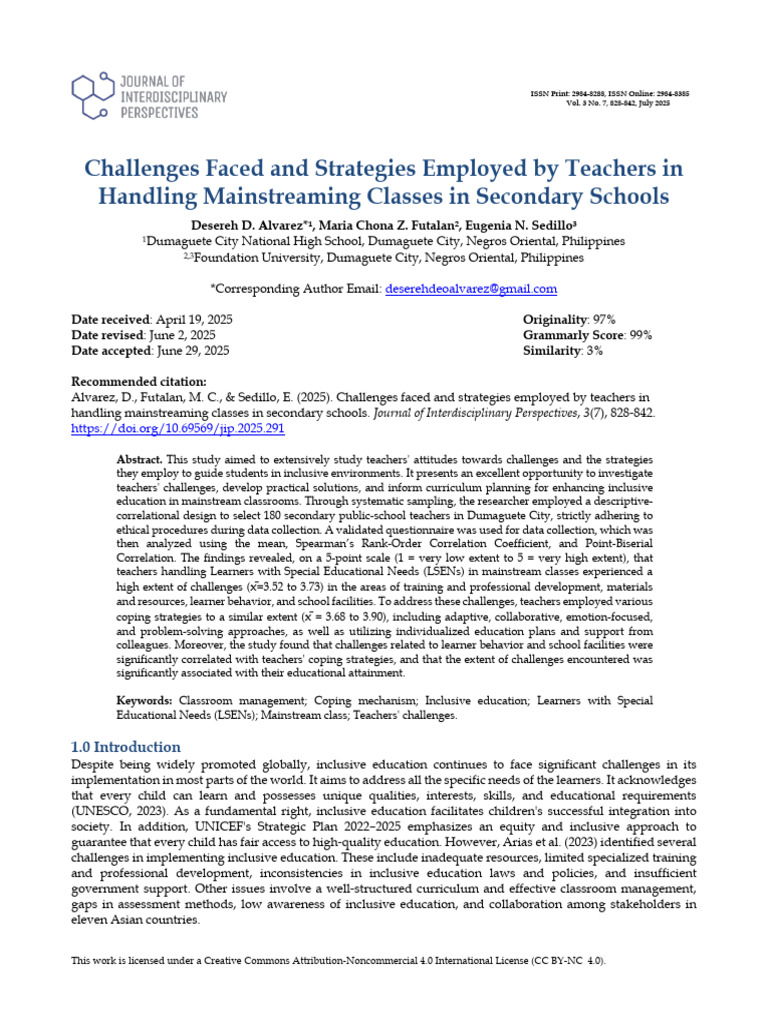 71 Challenges+Faced+and+Strategies+Employed+by+Teachers+in+Handling ...