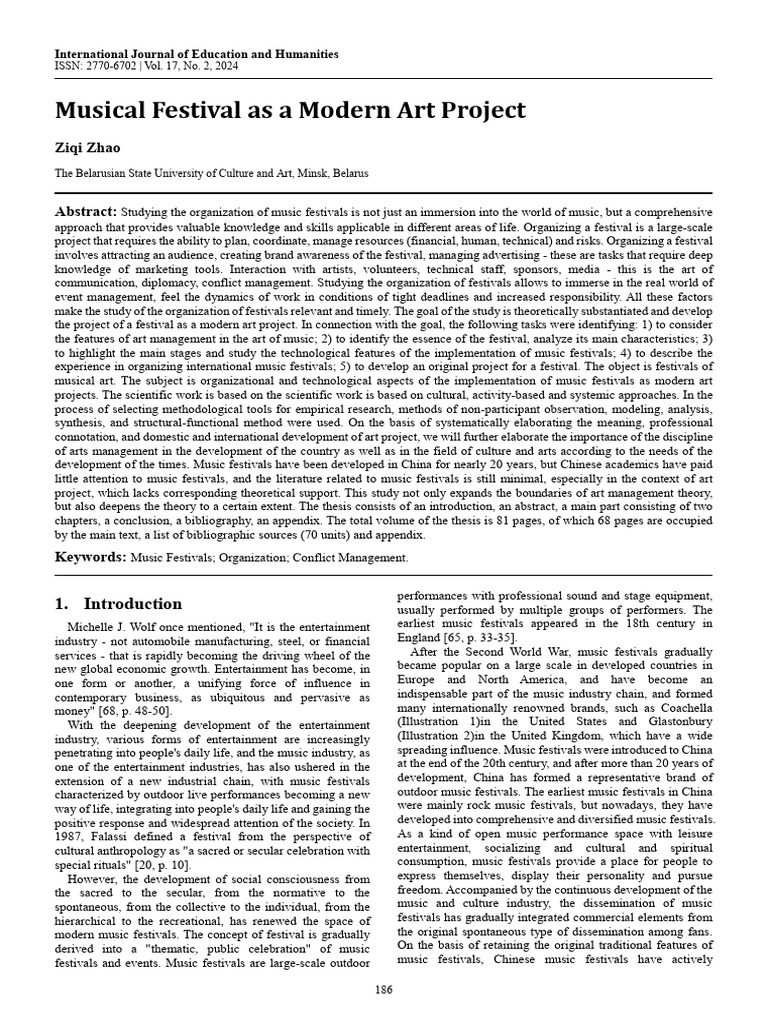 Musical Festival as a Modern Art Project | PDF | Aesthetics | Theory