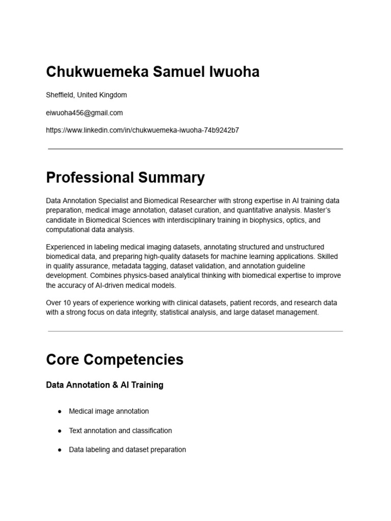Data Annotation Resume | PDF