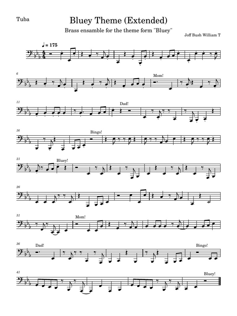 Bluey Theme (Extended)-Tuba | PDF