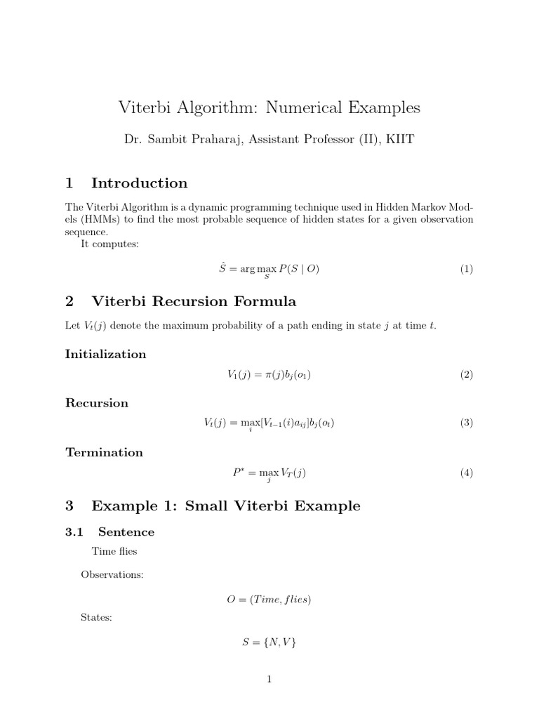 22 Viterbi Algorithm | PDF | Computer Programming | Statistical Theory