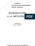 Bergson Henri - Introduccion a La Metafisica