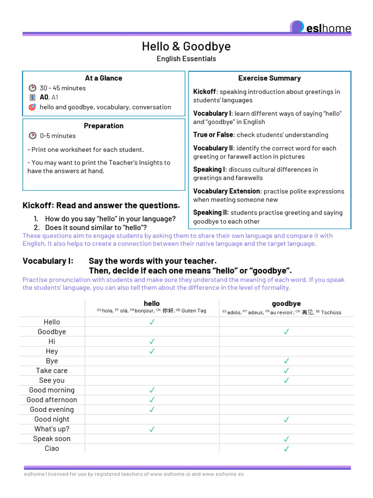 Hello and Goodbye Insights | PDF | Linguistics | Human Communication