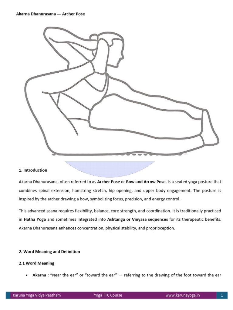 Akarna Dhanurasana — Archer Pose | PDF