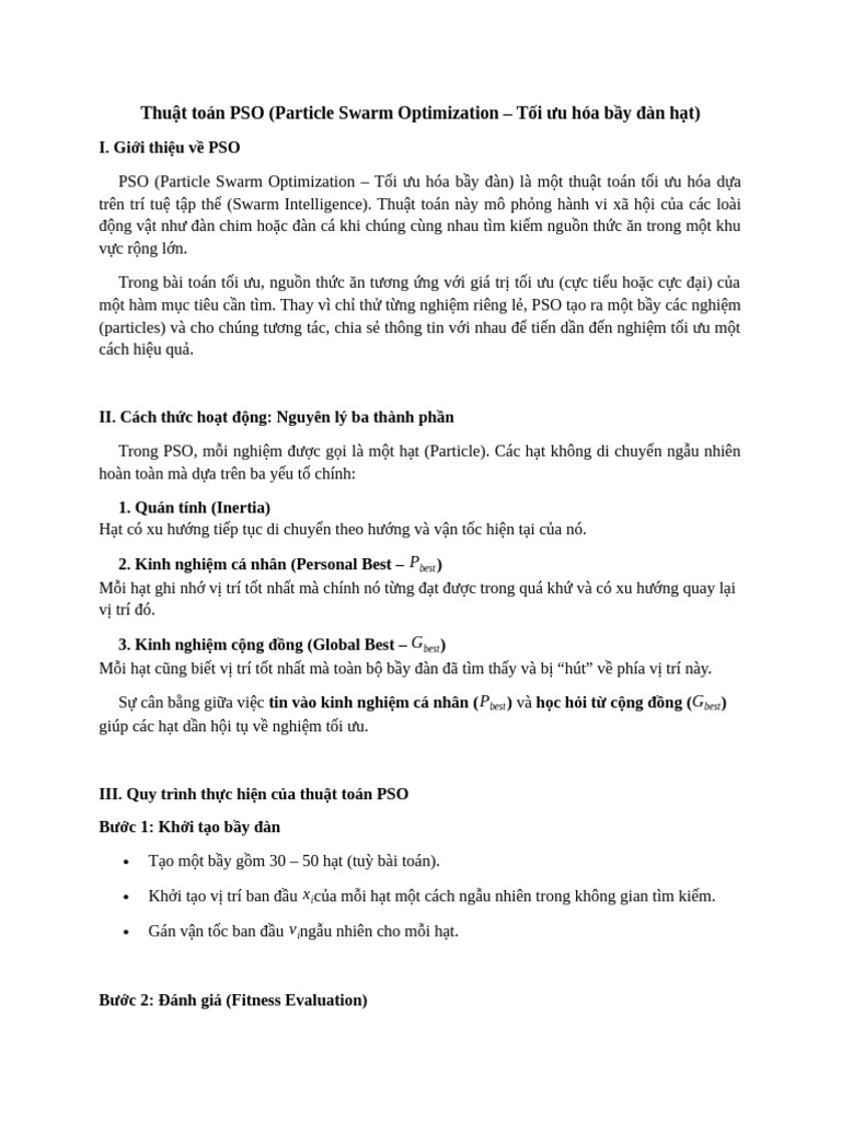 Thuật Toán PSO | PDF