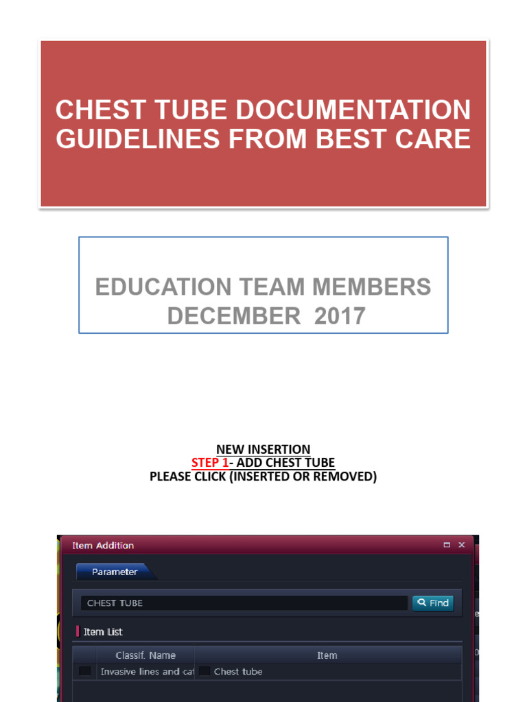 Chest Tube Documentation Guidelines From Best Care | PDF