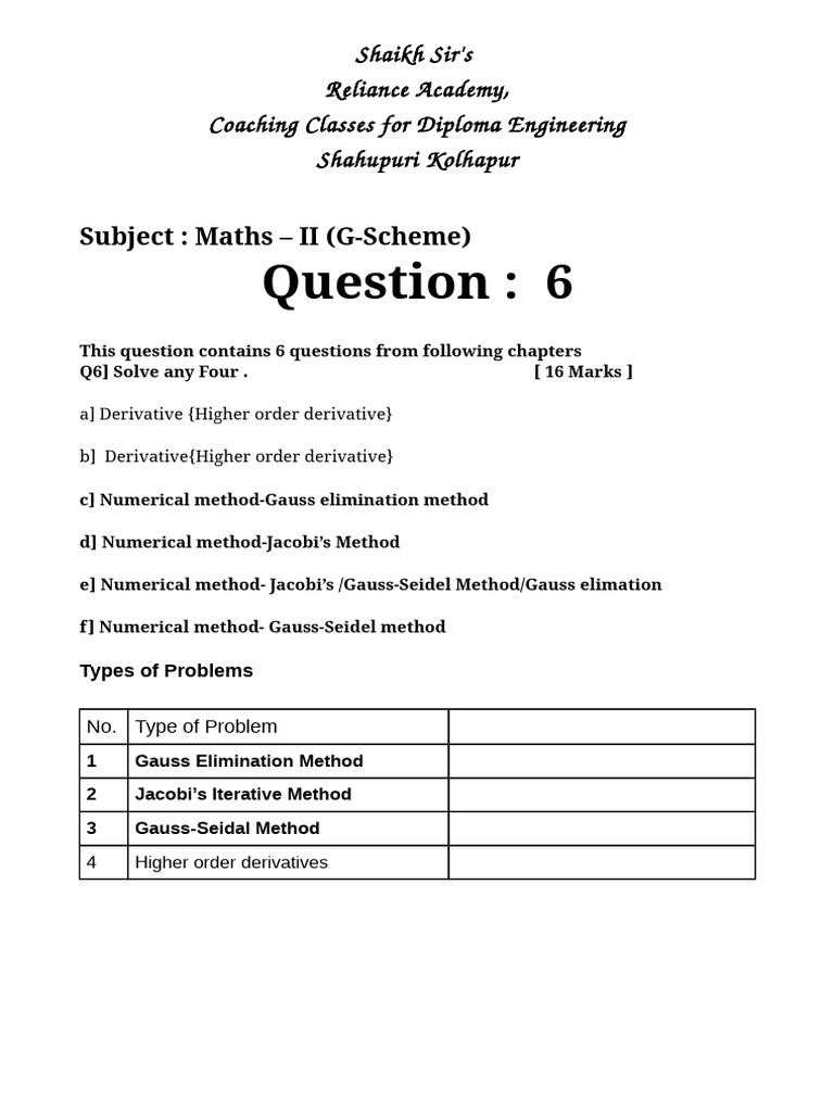 6th Question Question Bank | PDF | Applied Mathematics | Theoretical ...