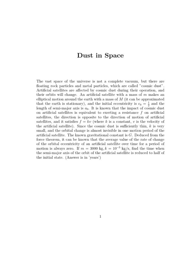 Dust in Space | PDF