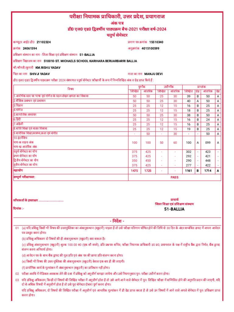 Marks Sheet | PDF