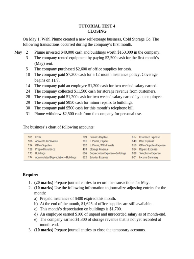 Tutorial Test 4 Question | PDF