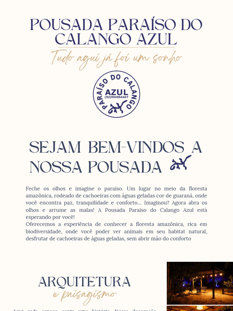 Conheça a Pousada Paraíso do Calango Azul! .pdf | PDF