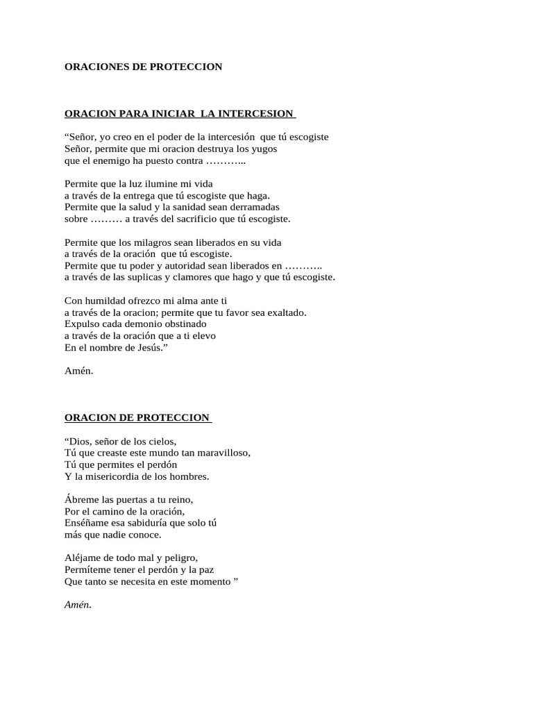 Oraciones de Proteccion | PDF