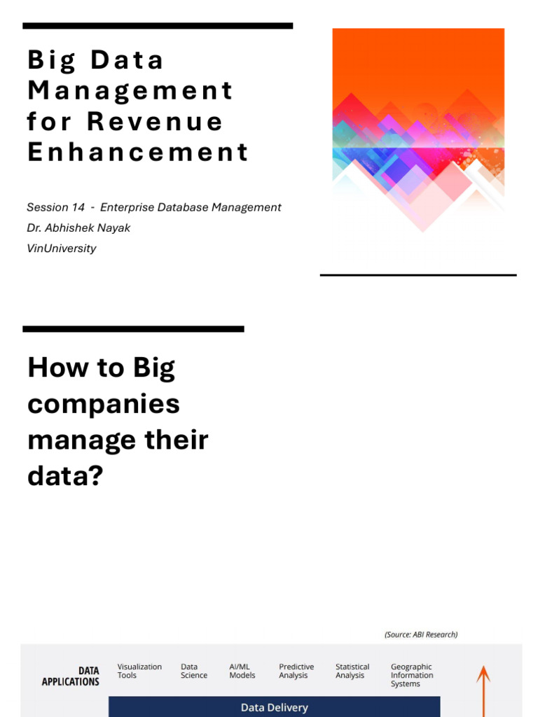 Big Data Managment (Database) Session 14 - Enterprise Database ...