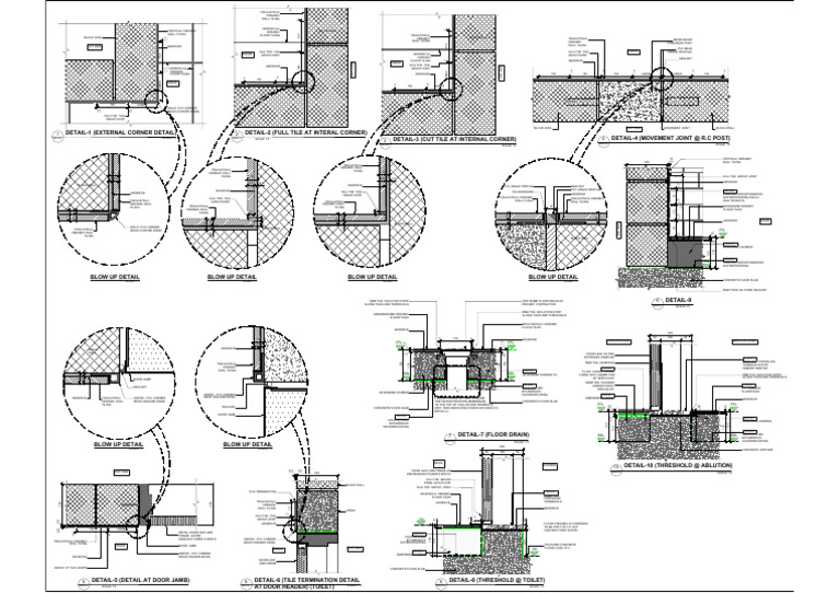 Tiling Typical Details at Superstructure | PDF | Tile | Civil Engineering