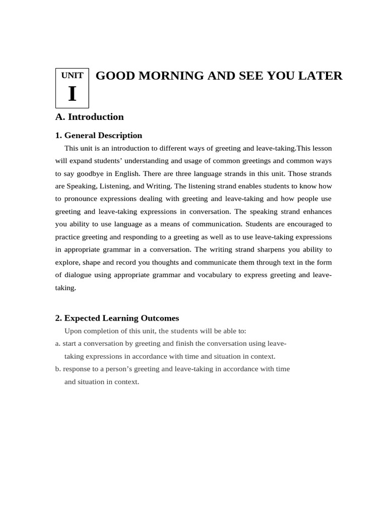UNIT I_GREETING_DEC | PDF