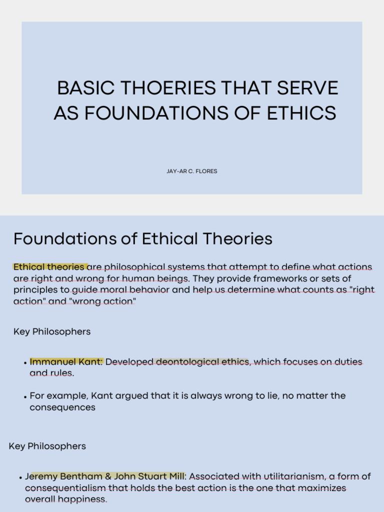 CHAPTER II. BASIC THEORIES AS FOUNDATIONS OF ETHICS pdf | PDF | Virtue ...