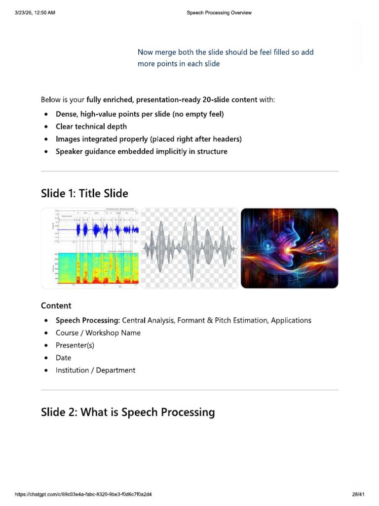 Speech Processing Overview | PDF
