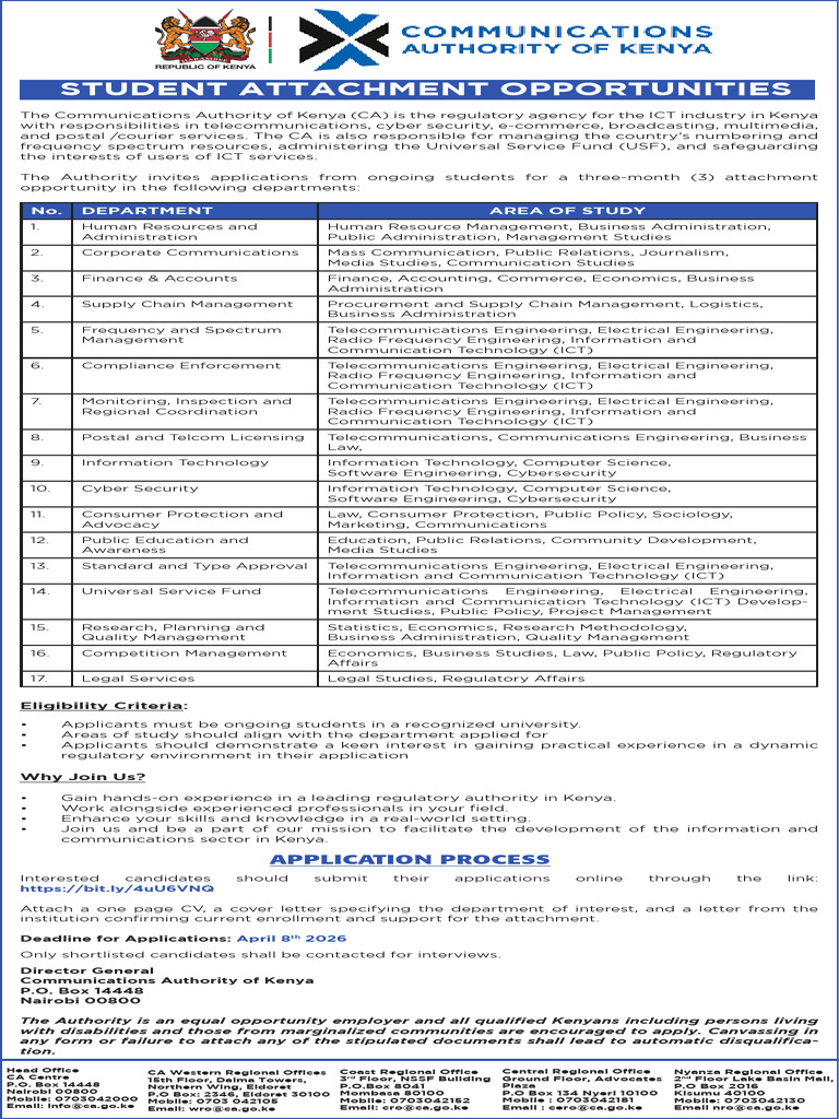 Student Attachment Opportunities 33 x 3 | PDF
