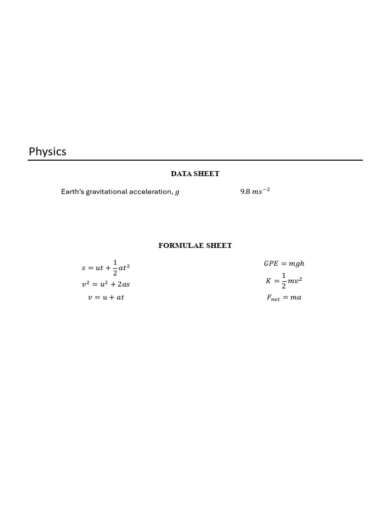 2024 Year 10 Physics Exam | PDF | Force | Velocity