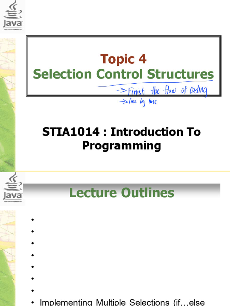 Topic 4 -SelectionControlStructure_231126_143744 | PDF | Control Flow ...