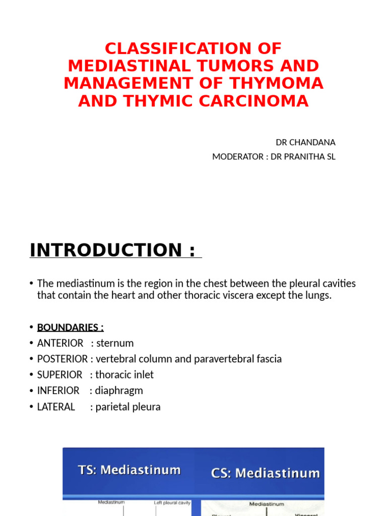 Classification of Mediastinal Tumors and Management of Thymoma | PDF ...