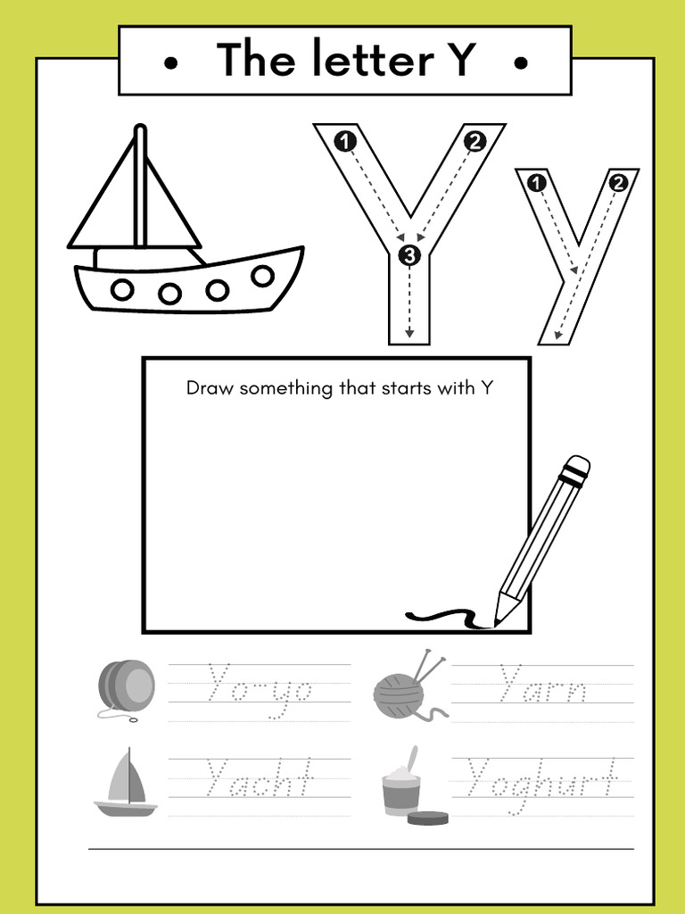 The Letter Y Alphabet Worksheet | PDF
