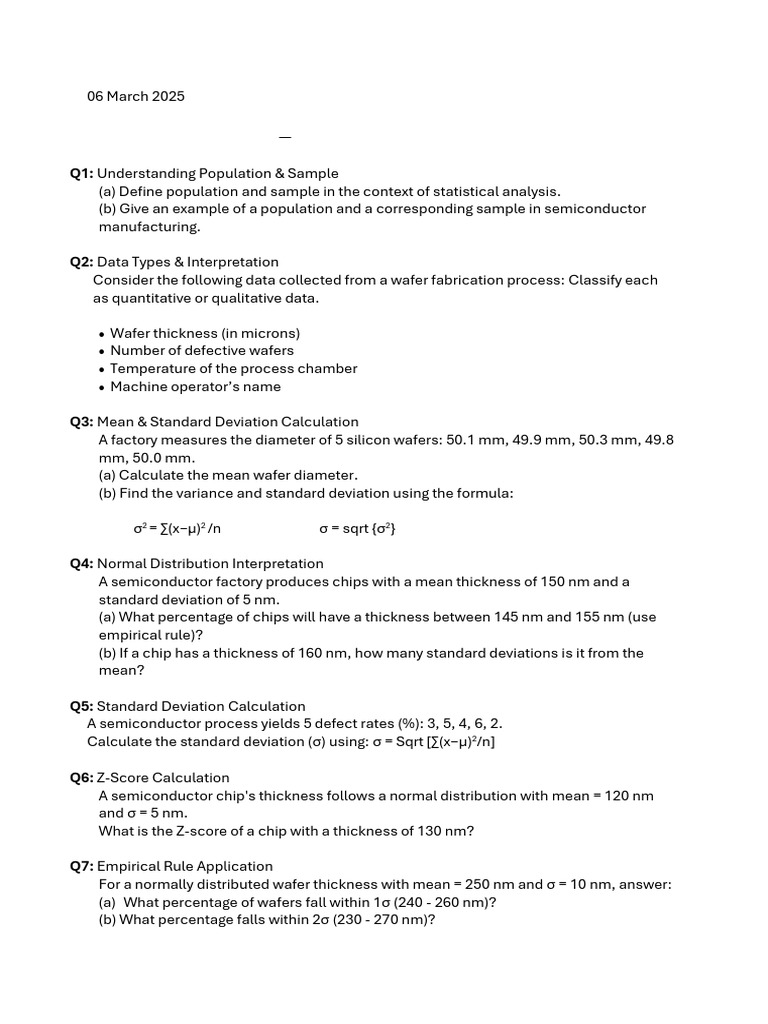 Tutorial - Statistics Applied To SPC (Updated) | PDF | Standard ...